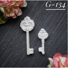 Набор украшений из гипса, Ключики, 2 шт, 40х15, 27х11 мм, Decor Kram