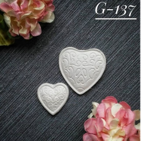 Набор украшений из гипса, Сердечки, 2 шт, 28х28 мм, 20х20 мм, Decor Kram