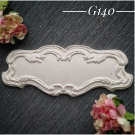Прикраса з гіпсу, Вензель табличка 140, 120х45 мм, Decor Kram