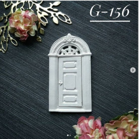 Украшение из гипса, Дверь 156, 72х42 мм, Decor Kram