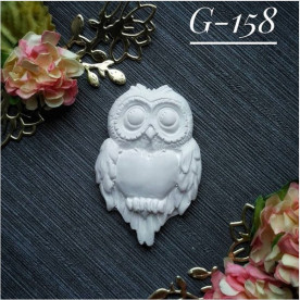 Украшение из гипса, Сова 158, 64х44 мм, Decor Kram