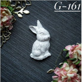 Украшение из гипса, Зайчик 161, 45х30 мм, Decor Kram