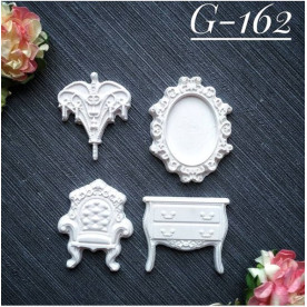 Набор украшений из гипса, Винтажная мебель, 4 шт, Decor Kram