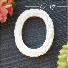 Украшение из гипса, Овальный вензель, 17х20 мм, Decor Kram