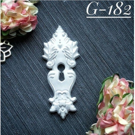 Прикраса з гіпсу, Вензель свердловина, 65х28 мм, Decor Kram