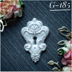 Прикраса з гіпсу, Вензель свердловина 185, 49х32 мм, Decor Kram