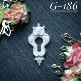 Прикраса з гіпсу, Вензель свердловина 186, 50х26 мм, Decor Kram