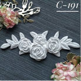 Украшение из гипса, Вензель розочки 191, 110х43 мм, Decor Kram