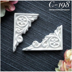 Прикраса з гіпсу, Кутовий вензель, 33х20 мм, Decor Kram