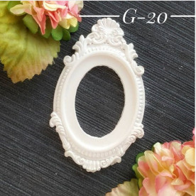 Украшение из гипса, Овальный вензель 20, 68х41 мм, Decor Kram