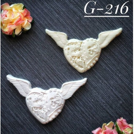 Украшение из гипса, Сердечки стимпанк, 70х45 мм, Decor Kram