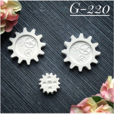 Набор украшений из гипса, Шестеренки 220, 3 шт, 220, 23х23, 12х12 мм, Decor Kram
