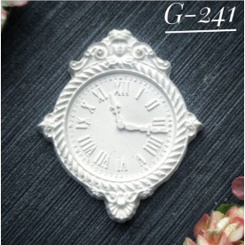 Украшение из гипса, Винтажные часы 241, 60х50 мм, Decor Kram