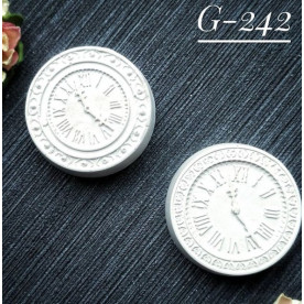 Набор украшений из гипса, Винтажные часы 242, 2 шт, 33х33 мм, Decor Kram