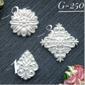 Набор украшений из гипса, Вензель 250, 3 шт, 30х25, 30х30, 30х30 мм, Decor Kram