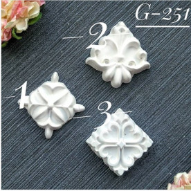 Набір прикрас з гіпсу, Вензель 251, 3 шт, 25х25 мм, Decor Kram