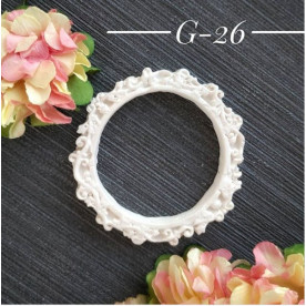 Прикраса з гіпсу, Ажурний круглий вензель 26, 48 мм, Decor Kram