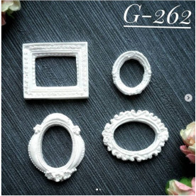 Набор украшений из гипса, Рамки 262, 4 шт, 30х28, 20х18, 30х25, 32х27 мм, Decor Kram