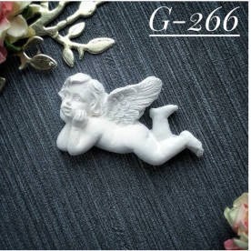 Украшение из гипса, Ангел 266, 38х25 мм, Decor Kram