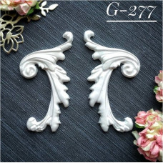 Набор украшений из гипса, Вензель 277, 2 шт, 80х55 мм, Decor Kram