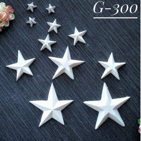 Набор украшений из гипса, Звезды 300, 11 шт, от 48х48 мм до 10х10 мм, Decor Kram