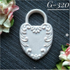 Прикраса з гіпсу, Замочок серце, 50х32 мм, Decor Kram