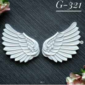 Украшение из гипса, Крылья 321, 55х36 мм, Decor Kram