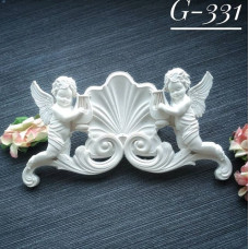 Прикраса з гіпсу, Вензель з ангелами, 130х70 мм, Decor Kram