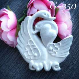 Украшение из гипса, Лебеди Love, 60х55 мм, Decor Kram