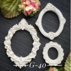 Набор украшений из гипса, Рамочки 3 шт, 75х55, 55х45, 35х30 мм, Decor Kram