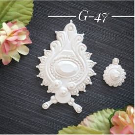 Набор украшений из гипса, Вензели, 2 шт, 71х49, 27х18 мм, Decor Kram