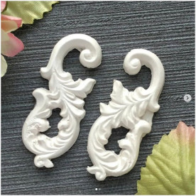 Украшение из гипса, Ажурный вензель 5, 42х15 мм, Decor Kram