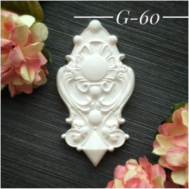 Украшение из гипса, Вензель 60, 63х34 мм, Decor Kram