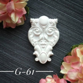 Украшение из гипса, Вензель 61, 38х25 мм, Decor Kram