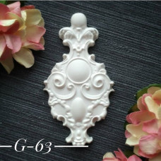 Украшение из гипса, Вензель 63, 55х30 мм, Decor Kram