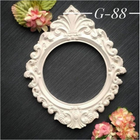 Украшение из гипса, Круглая рамка 88, 160х135 мм, Decor Kram