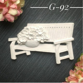 Украшение из гипса, Скамейка, 75х44 мм, Decor Kram