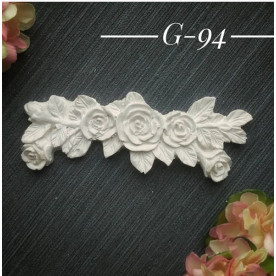 Прикраса з гіпсу, Квітковий вензель 94 75х30 мм, Decor Kram