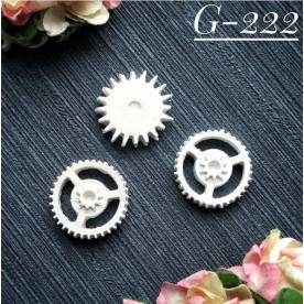 Набор украшений из гипса, Шестеренки 222, 3 шт, 20х20 мм, Decor Kram