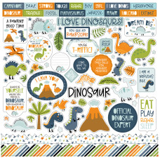 Набор наклеек Dino-Mite 30х30 см Echo Park