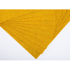 Фоаміран EVA з глітером, товщина 2 мм, розмір 20x30см, колір золото, 1од