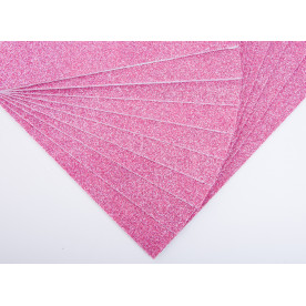 Фоаміран EVA з глітером, товщина 2 мм, розмір 20x30см, колір рожевий, 1од