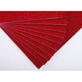 Фоаміран EVA з глітером, товщина 2 мм, розмір 20x30см, колір гранатовий, 1од