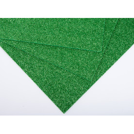 Фоаміран EVA з глітером, товщина 2 мм, розмір 20x30см, колір травяний, 1од