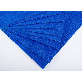 Фоаміран EVA з глітером, товщина 2 мм, розмір 20x30см, колір синй, 1од