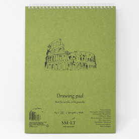 Альбом для акрила и масла на спирали, Authentic Drawing, А4, 290г/м2, 20л, белая бумага, Smiltainis