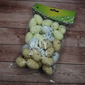 Заготівля з пінопласту, Яйце перепелине, 3 см, натуральний, 36 шт