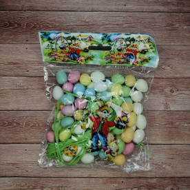 Набор яиц из пенопласта, Перепелиные, 2 см, декор, перламутровое сияние, около 85 шт