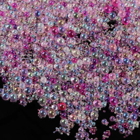 Мікробісер прозорий, рожевий, 0.6-3 мм, 30 грам