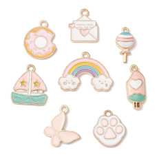 Набір підвісок Дитячий світ, світле золото, 8 штук, 15-25 мм